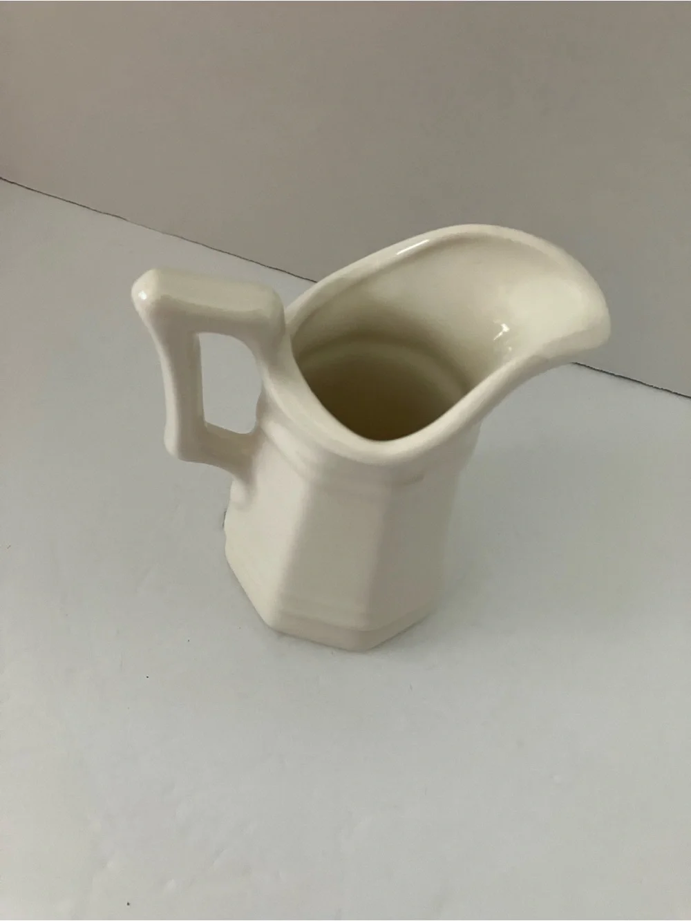 Vintage Cream Ceramic Fruit-Decor Maple Syrup Pitcher Rare Pattern